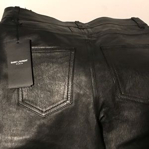 Black leather zipper pants Saint Laurent (authentic)